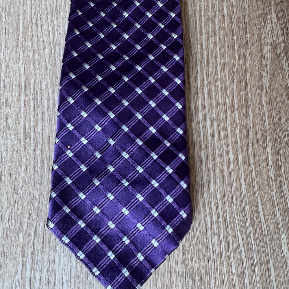 Tommy Hilfiger Purple Geometric Tie